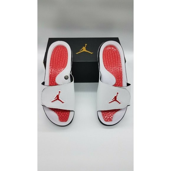 Jordan Hydro 5 Retro Slide Sandals \'White Fire Red\' 555501-101